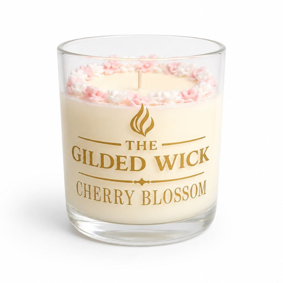The Gilded Wick Cherry Blossom — Luxury Floral Candle | Stellenleaf