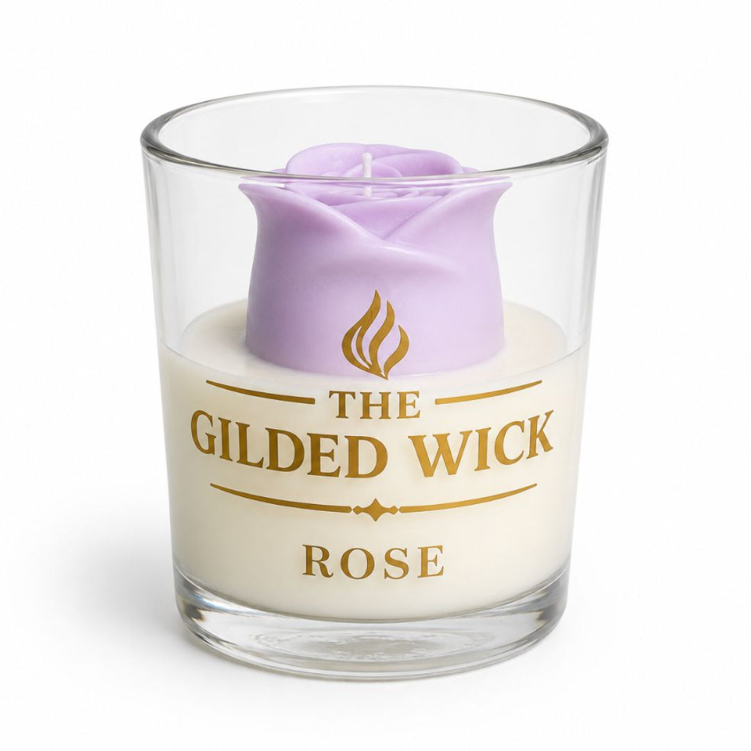 The Gilded Wick Rose — Luxury Floral Home Candle | Stellenleaf